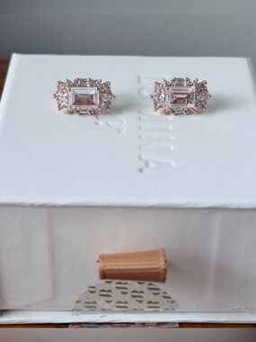 Lumina Rose Gold Halo Stud Earrings - by BP